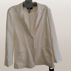 NWOT‎ Chatwicks Linen Blend (53%)Blazer Size 18 Tall white